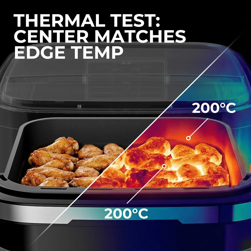 4.2L Digital Air Fryer 12-inch Pizza Maker 40-230℃ with Large Capacity & Visible Window