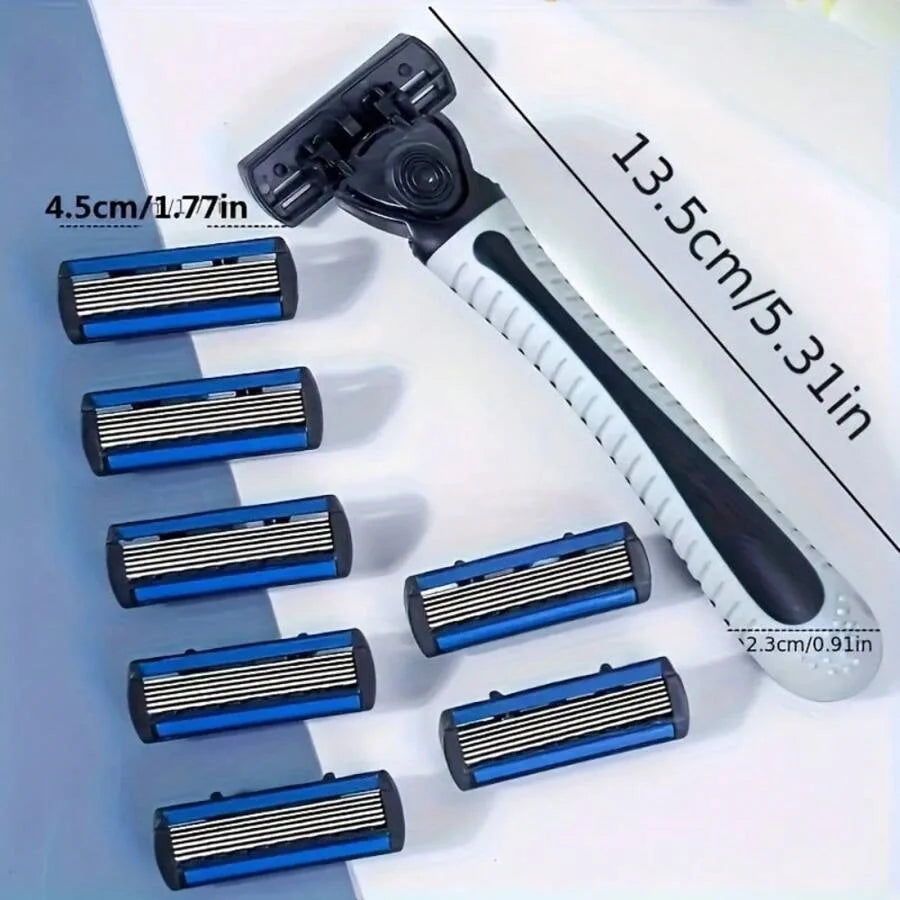 6-Layer Classic Replaceable Razor Head Stainless Steel