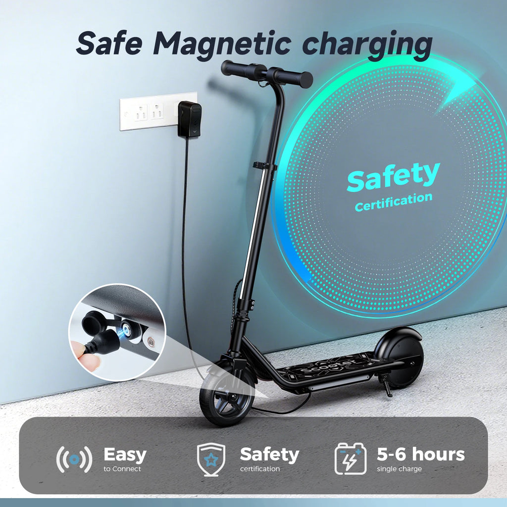 Kids Electric Scooter K2Pro 150W Motor 6 Inch Tires 18V Battery 16km H Top Speed 6-9km Range Orange Black 3 Speed Gears with LED