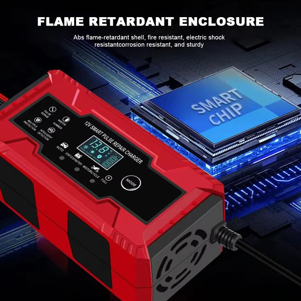 12V 10A Battery Charger Automotive Battery Lead-acid Lithium Iron Fast Charging