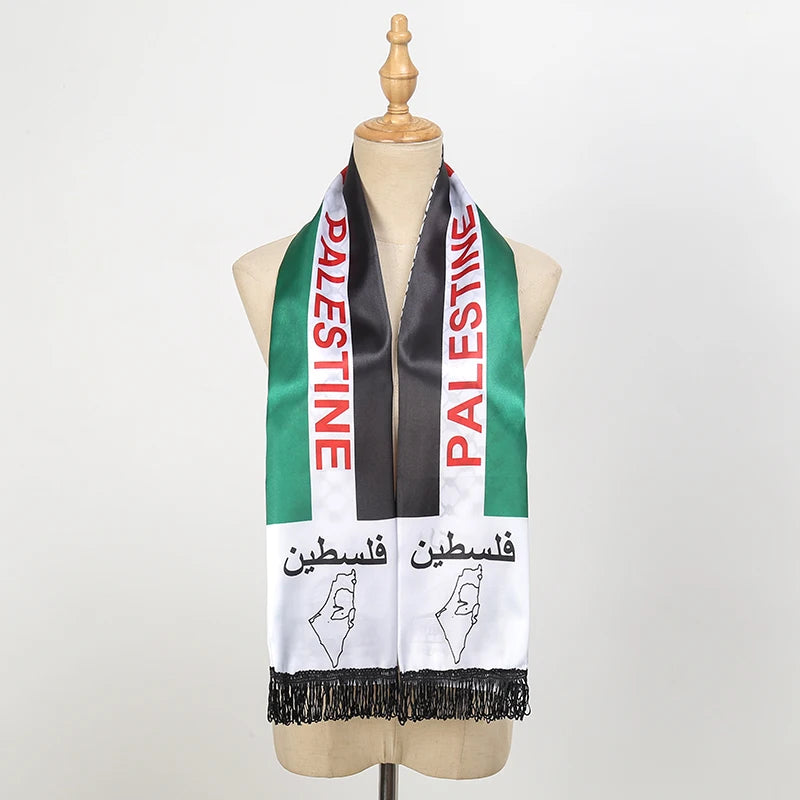 New Palestine Flag Scarf Shawls Fall Pashmina Shawl Wrap Palestinian Hatta Kufiya Keffiyeh Large Scarves With Tassel