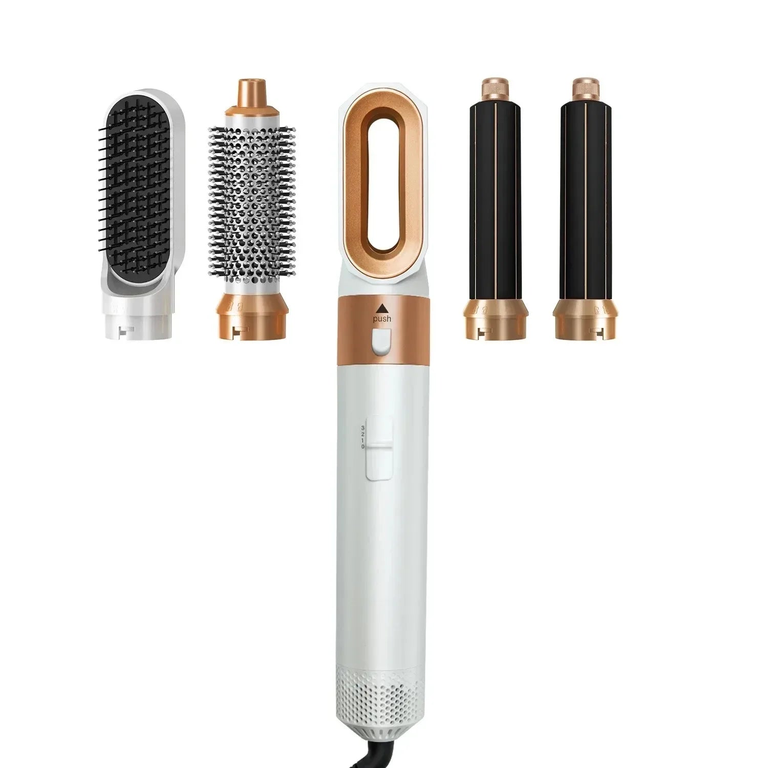 LUXLOCK 5-In-1 Hair Dryer Curling Iron Hot Air Comb Dyso