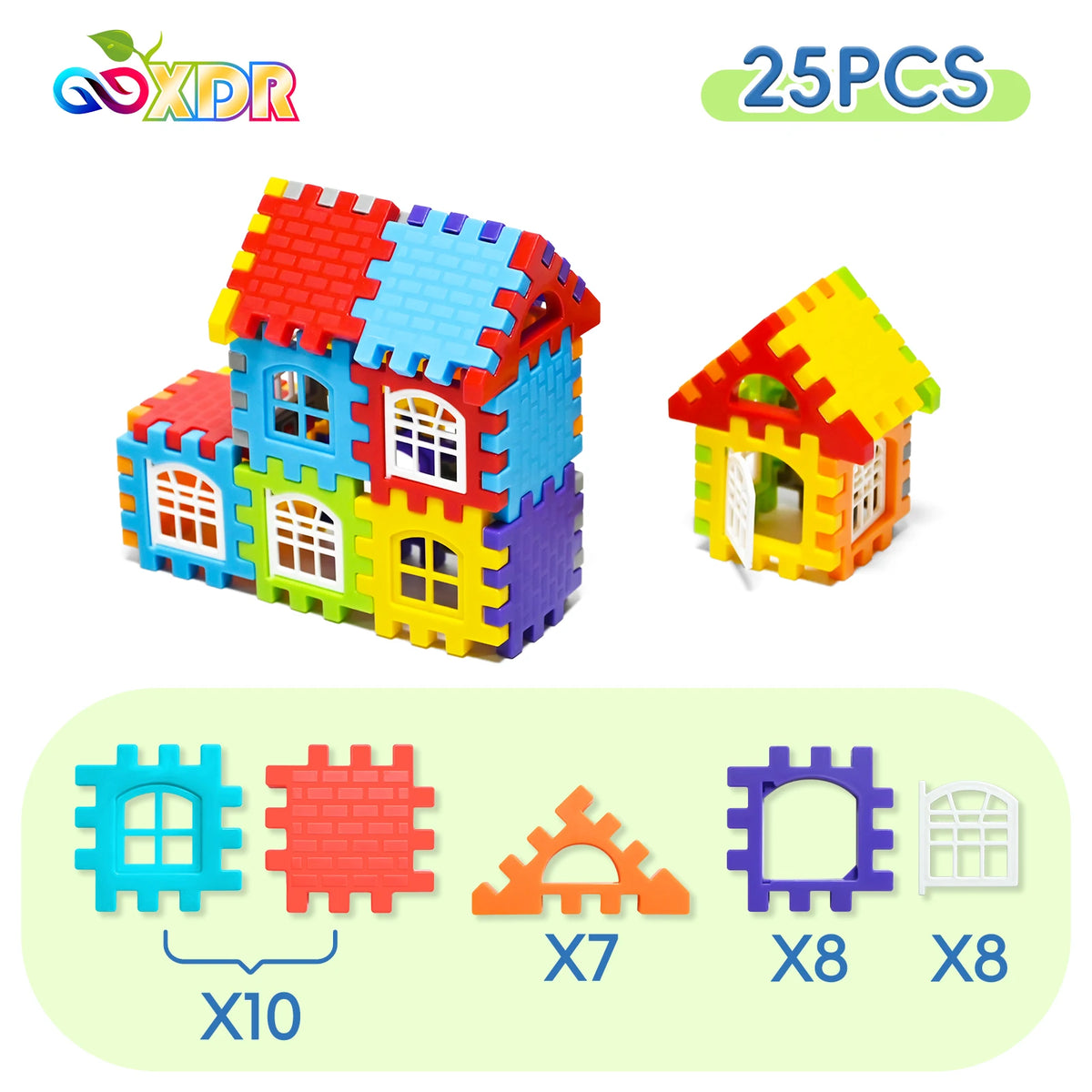Children Building Houses Building Block Simulation Window Design Colored