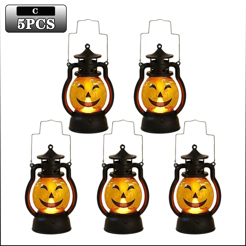 Halloween Pumpkin Ghost Face Lamp Portable Skull Decoration