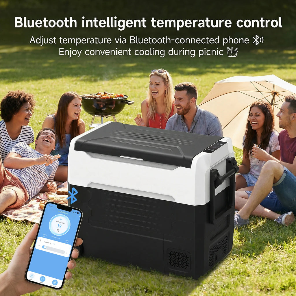 Podofo 55L Car Refrigerator Mini Fridge Freezer Portable Compressor Cooler 12/24V DC 110-240V Ice Box for Camping Home Garages