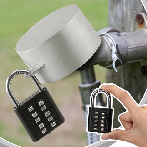 10 Digit Combination Outdoor Padlock Waterproof Zinc Alloy