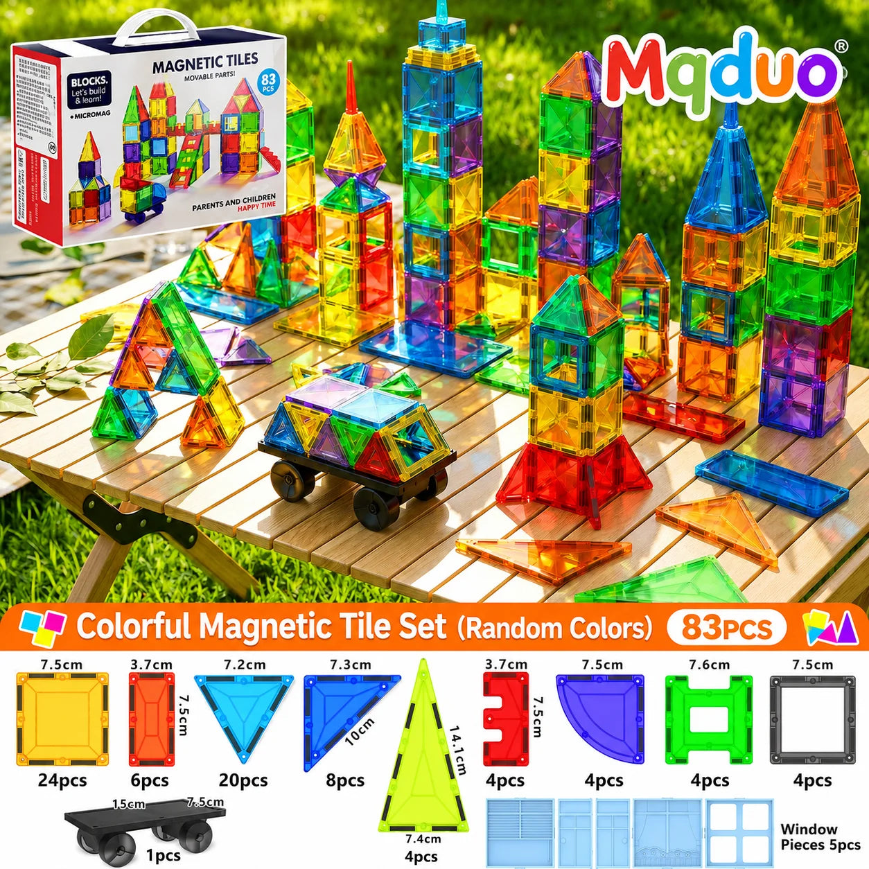 MQUDUO 3D Magnet Construction Kit Magnetic Tiles Puzzle, Modern Home Office Desk Decor Adult Fidget Toy Creative Relaxation Gift