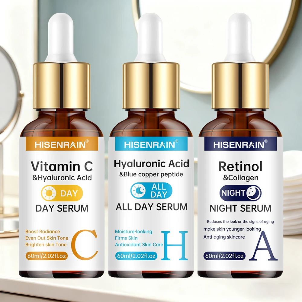 HISENRAIN Vitamin C + Retinol + Hyaluronic Acid Serum Duo