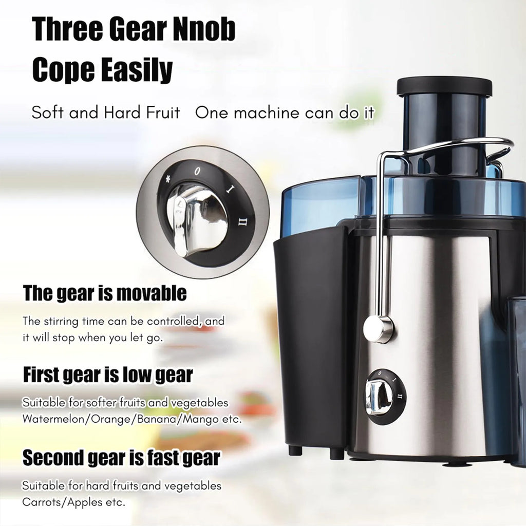 NEW Swiitol Juicer Household Large Caliber Electric Stainless Steel Body 800W High Power Strong Fruit Vegetable Extractor Residu