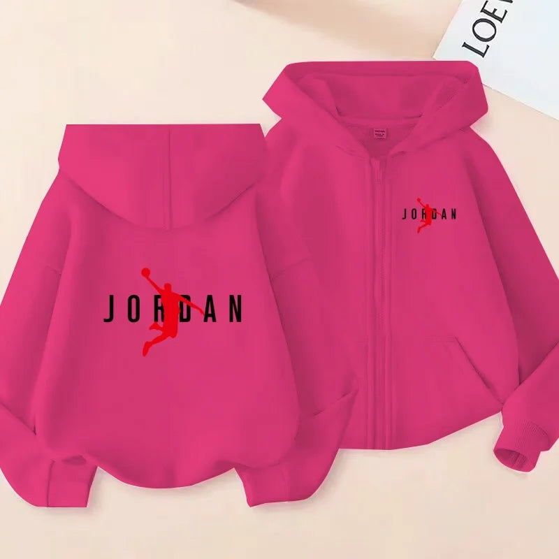 kids Autumn Winter Sweatshirt Basketball Charming Clothing Zipper Style Hoodie Girl Boy