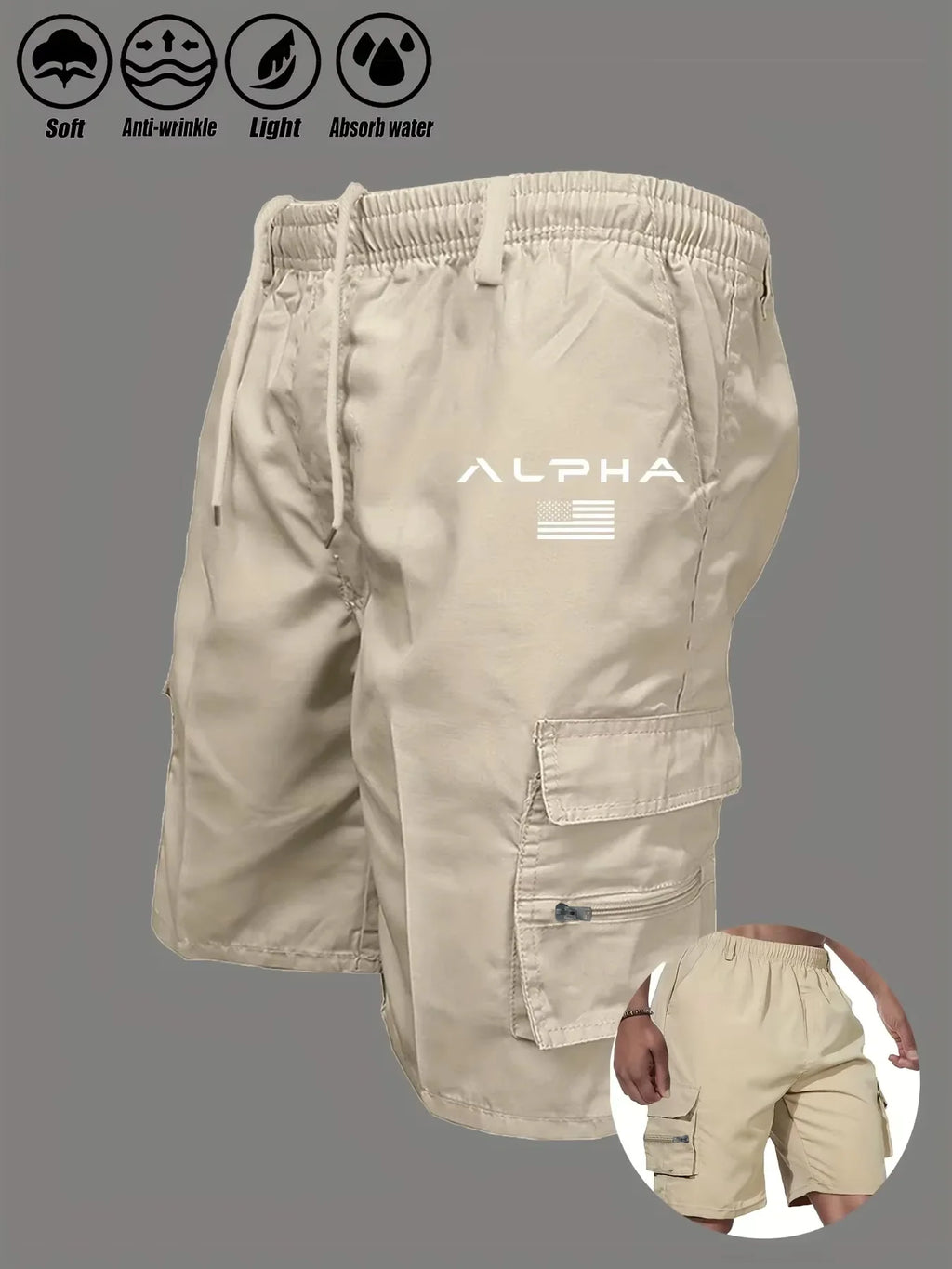 American Flag Printed Cargo Shorts Independence Day Eagle Shorts