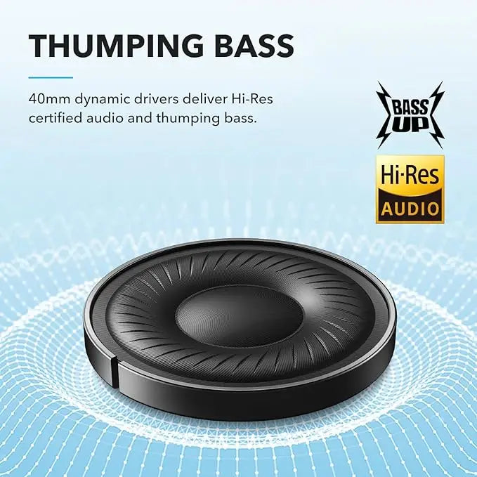 soundcore by Anker Q20i Hybrid ANC Headphones - Wireless Over-Ear BT - 40H Long ANC Playtime