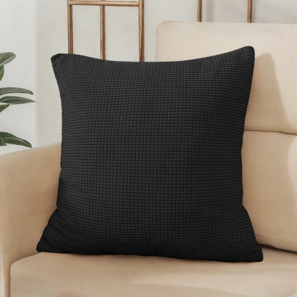 40x40 45x45 50x50 Solid Color Jacquard Pillow Cover for Sofa Office Waist Cushion Cover Home Decorative Pillowcase Decoration