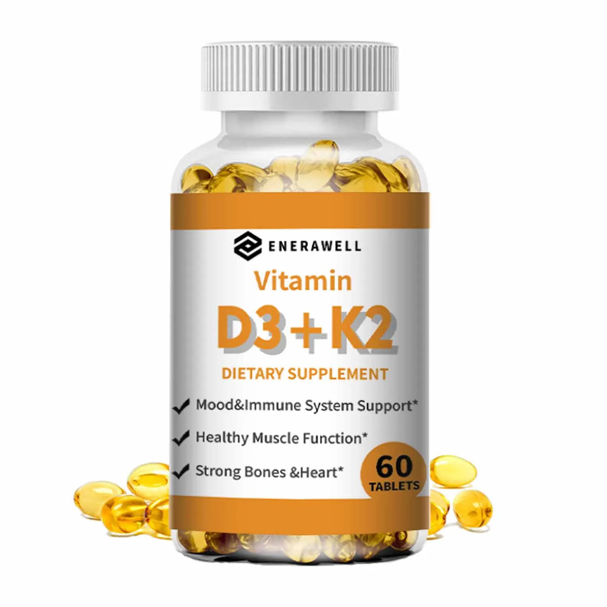 Vitamin D3 K2 Capsule - 20,000 IU Vitamin D3 Supports Bone & Teeth Health, Calcium Metabolism