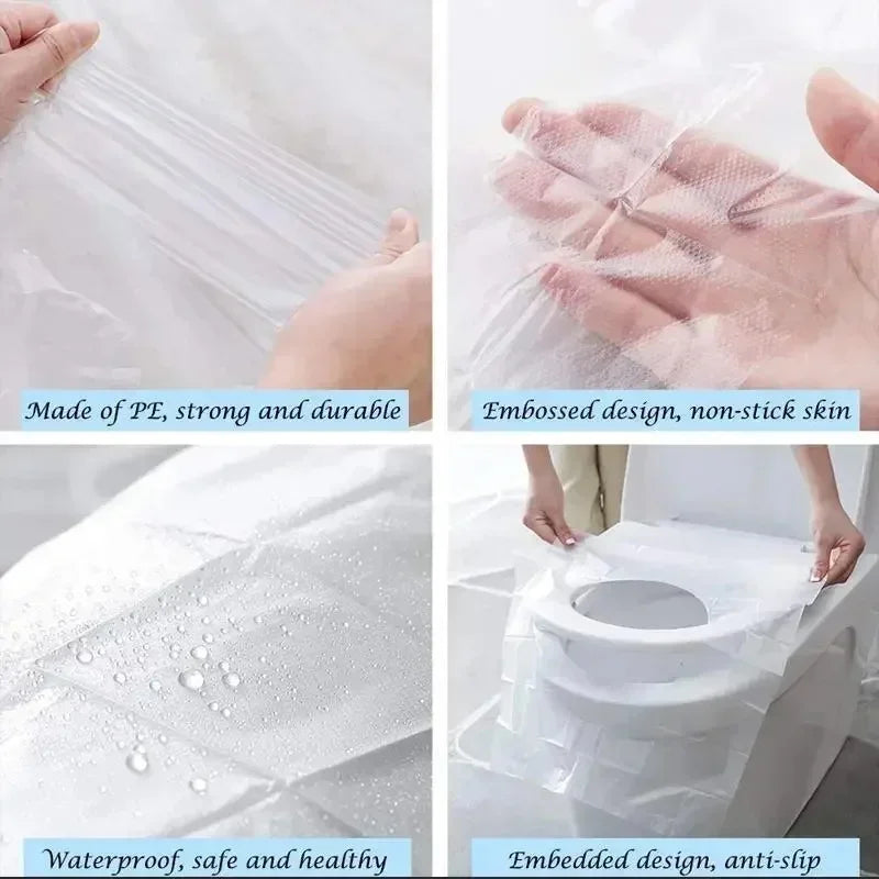 5-100Pcs Disposable Toilet Seat Cover Mat Portable Waterproof Safety