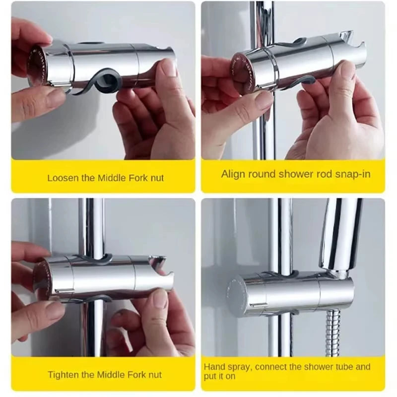 Universal Shower Head Holder Adjustable 18~25mm ABS Chrome Shower