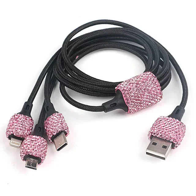 Bling Bling USB Car Charger 5V 2.1A Dual USB Port Fast Adapter Car Decor