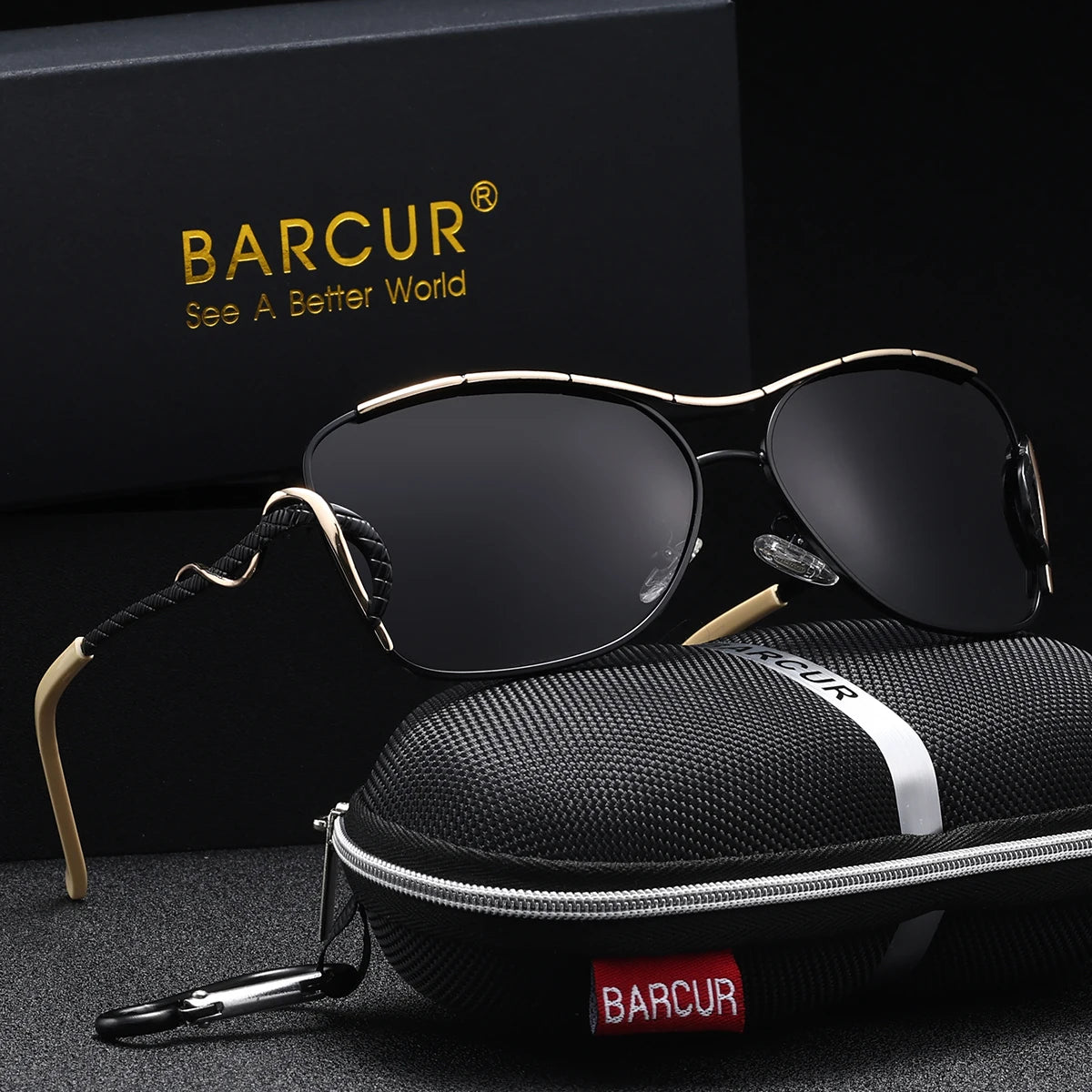 BARCUR Women Sunglasses Fashion Brand Women Casual Apparel Accessories Vintage Metal UV400 Polarized Sunglasses Oculos De Sol