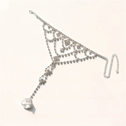 1ps Fashionable Shiny Finger Chain Jewelry Romantic Beach Party Minimalist Foot Chain Foot Accessories