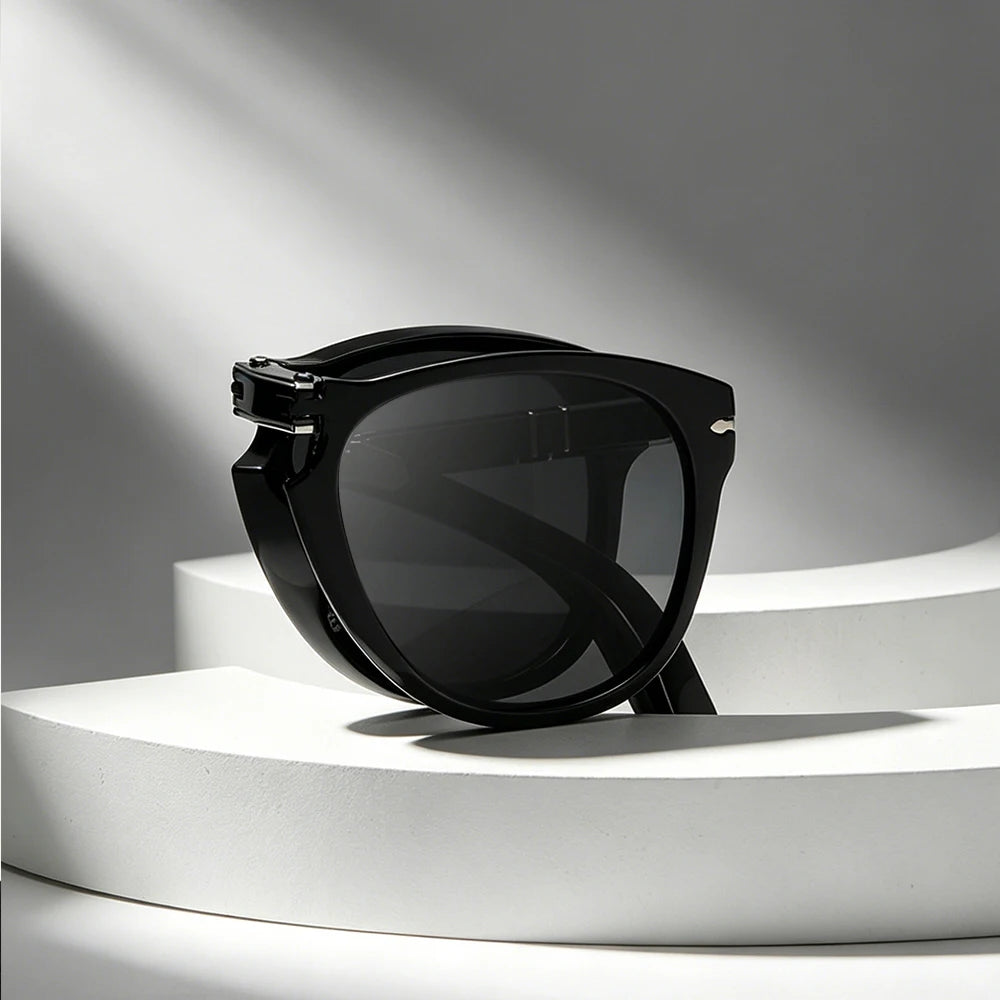 Popular Luxury Designer Folding Pilot Fashion Retro Extra-large Frame Women's Sunglasses UV400 High Quality