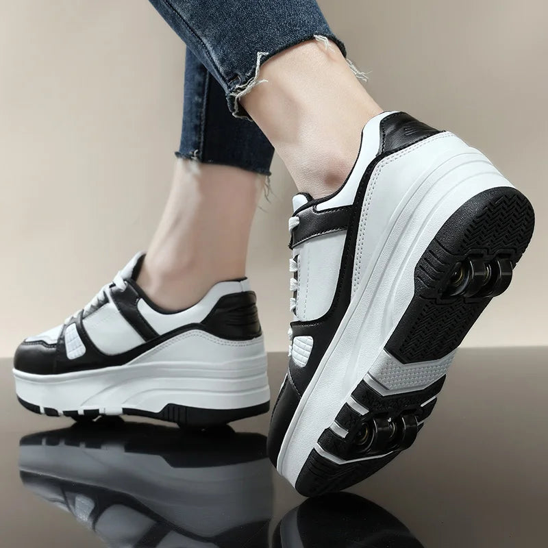 Four wheel roller shoes Boys girls walking shoes Casual outdoor