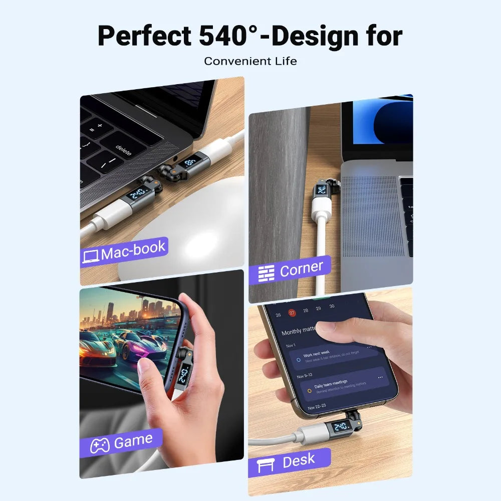 AUFU 9Pin Digital Display Magnetic OTG Adapter