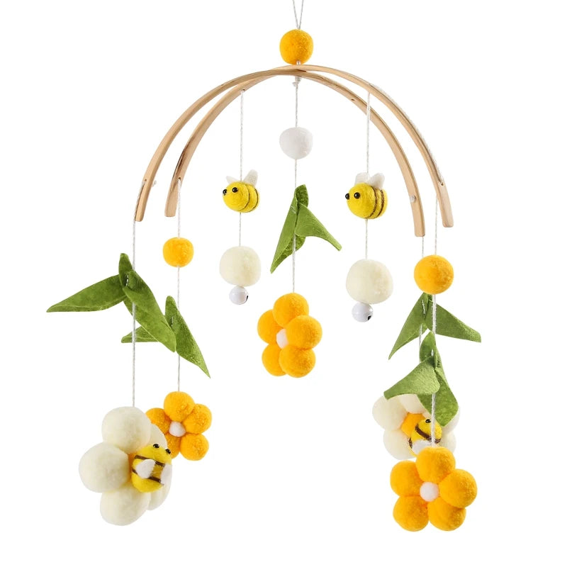 Let's Make Baby Rattle Toy 0-12 Months Wooden Mobile Newborn Music Box Bed Bell Hanging