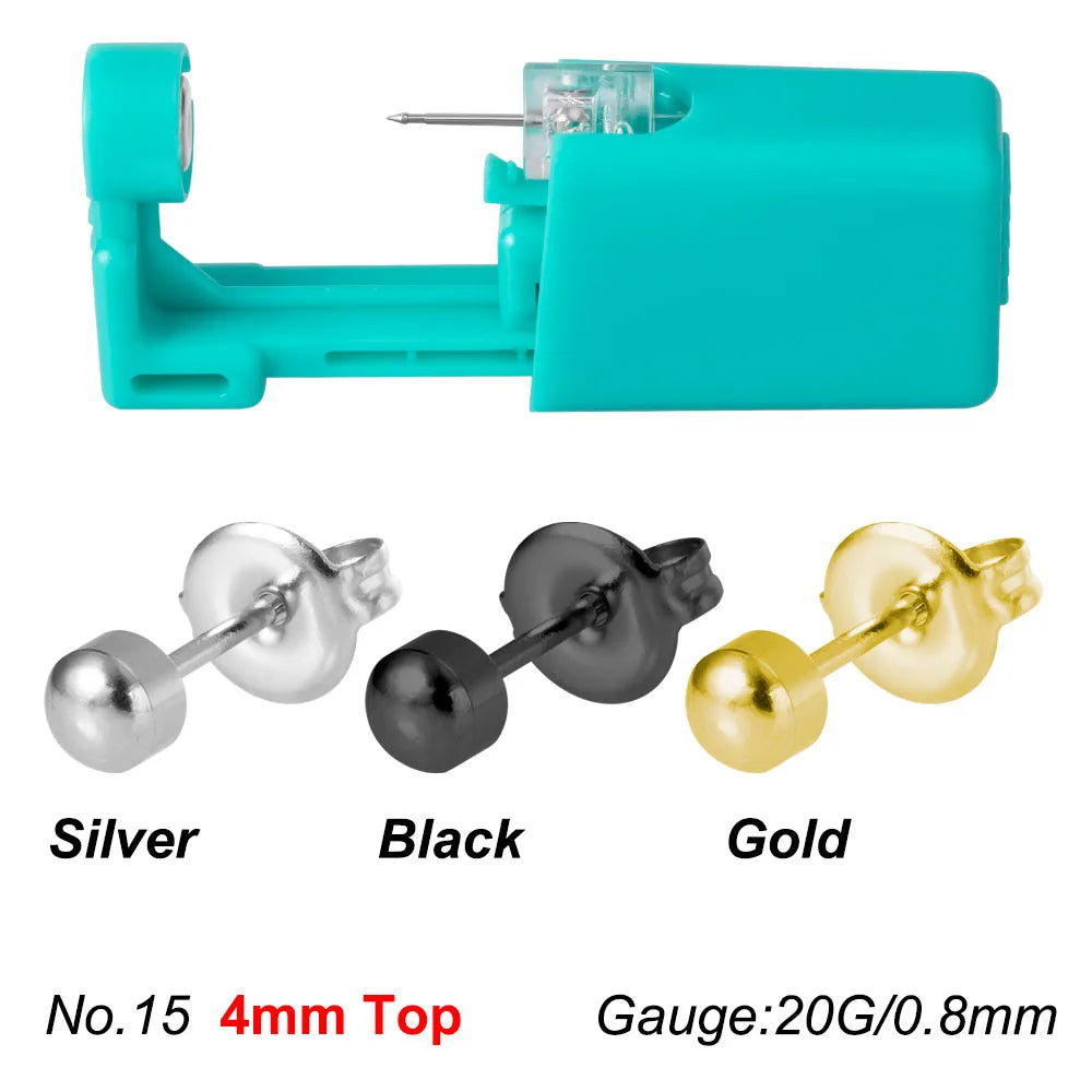 1PC Green No Pain Cartilage Tragus Helix Piercing Gun