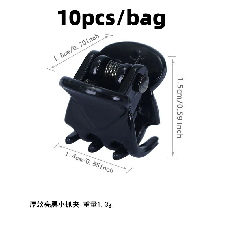 10pcs Practical Accessories Black Plastic Mini Hair Clips