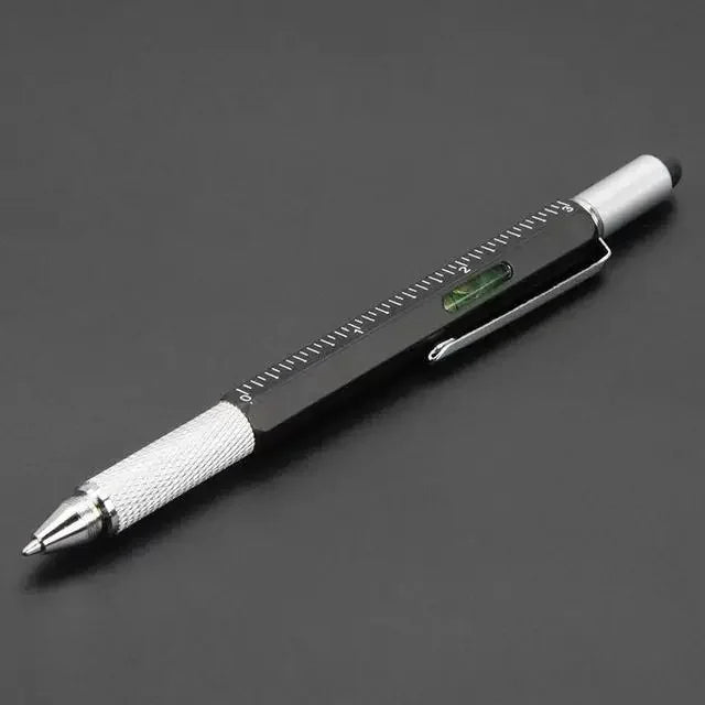 7 In1 Multifunction Ballpoint Pen with Modern Handheld Tool Measure Technical Ruler Screen Stylus Screwdriver Touch Spirit Level