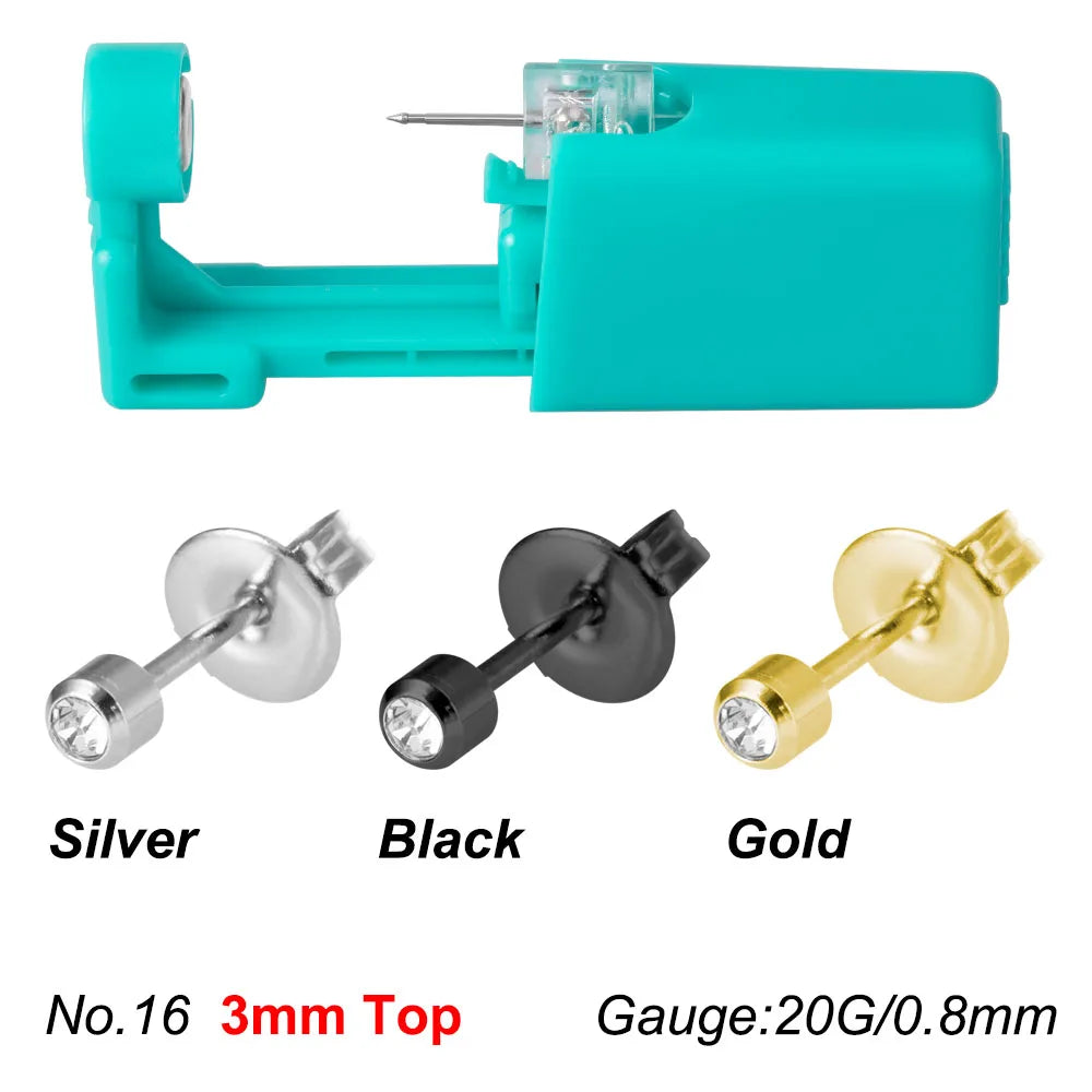 1PC Green No Pain Cartilage Tragus Helix Piercing Gun