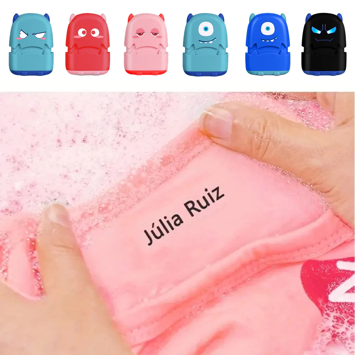 Customized children's name stamp,personalized waterproof stamp for clothing,Men's and women's personalized ink pad stamps