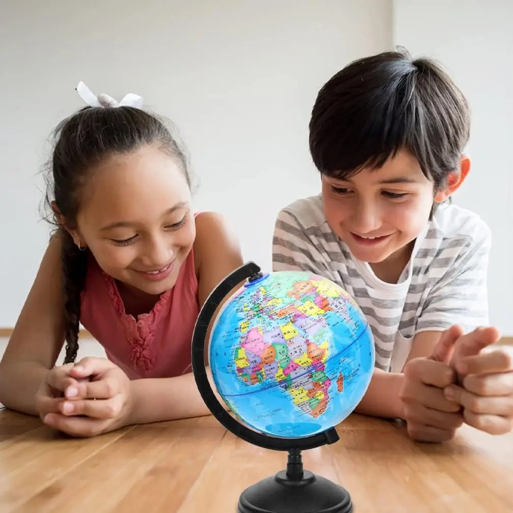 1pc Educational Globe for Teaching, HD English World Map with 360° Rotation, Standard Desktop Geography Learning Tool
