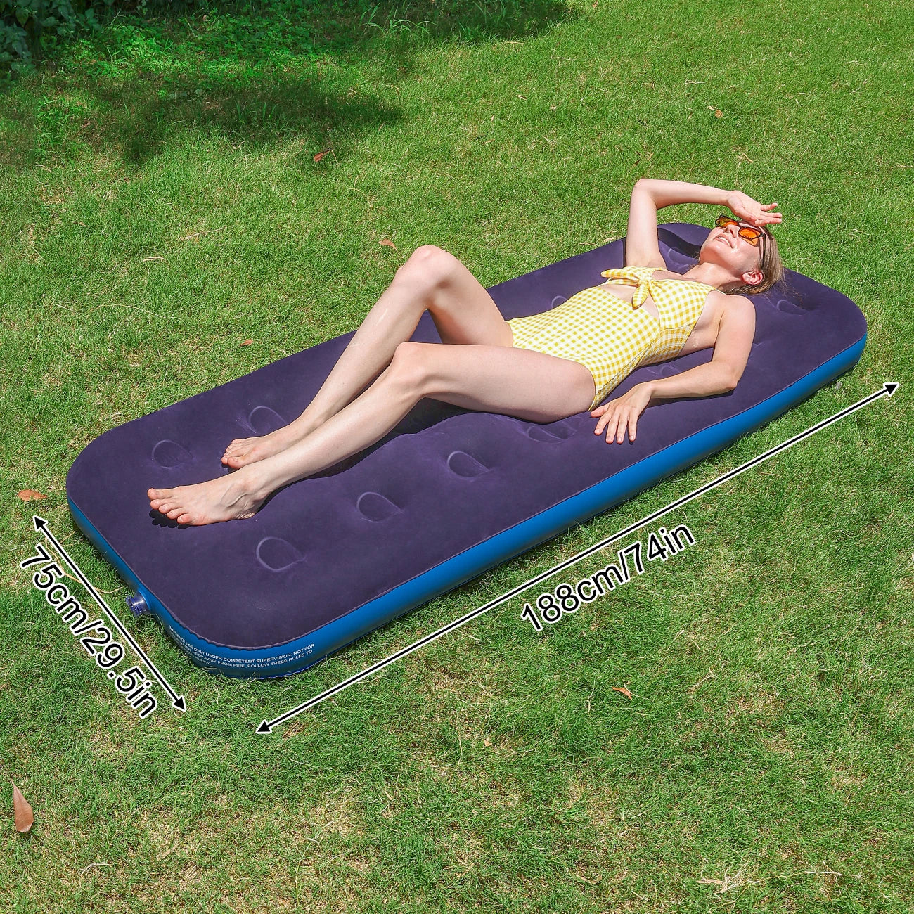 Twin Size Air Mattress Inflatable Bed, Blow Up Mattress Camping Sleeping Pad ， Standard Downy Air Mattress，300lb Weight Capacity