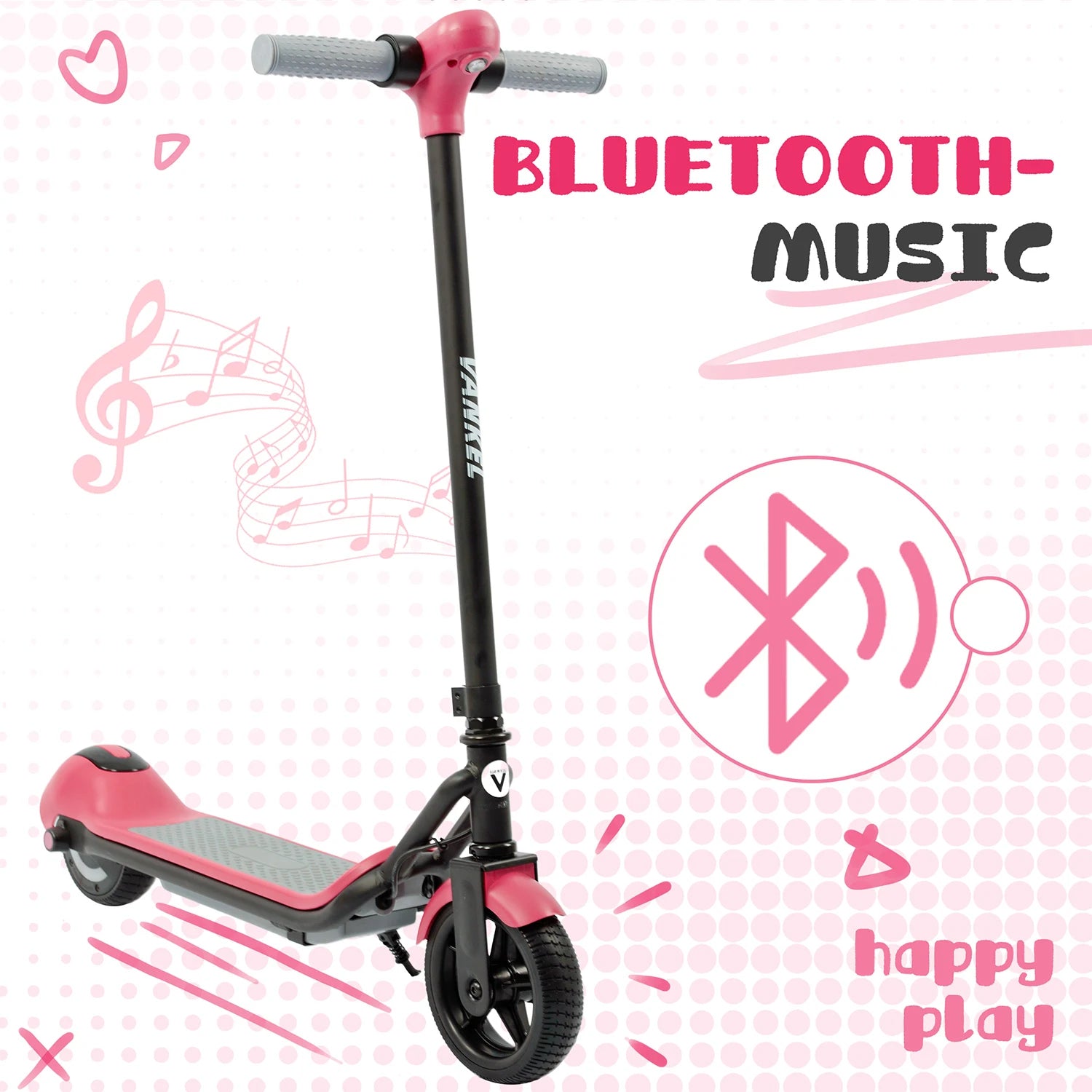 Sinaopus 6.5 Inch Kids Electric Scooter 110W, Foldable E-Scooter for Kids 6+, Bluetooth Music, LED Lights, 14km/h for Boys & Girls,Safe Riding for Children Scooter