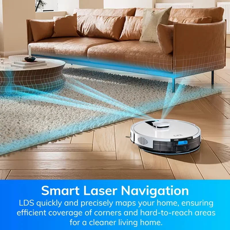 ILIFE A12 Pro Robot Vacuum and Mop Combo, Self Emptying Station for 60 Days, LiDAR Navigation, Home Mapping, No-Go Zones, 2.4G WiFi/App/Alexa/Remote Control, for Hard Floors