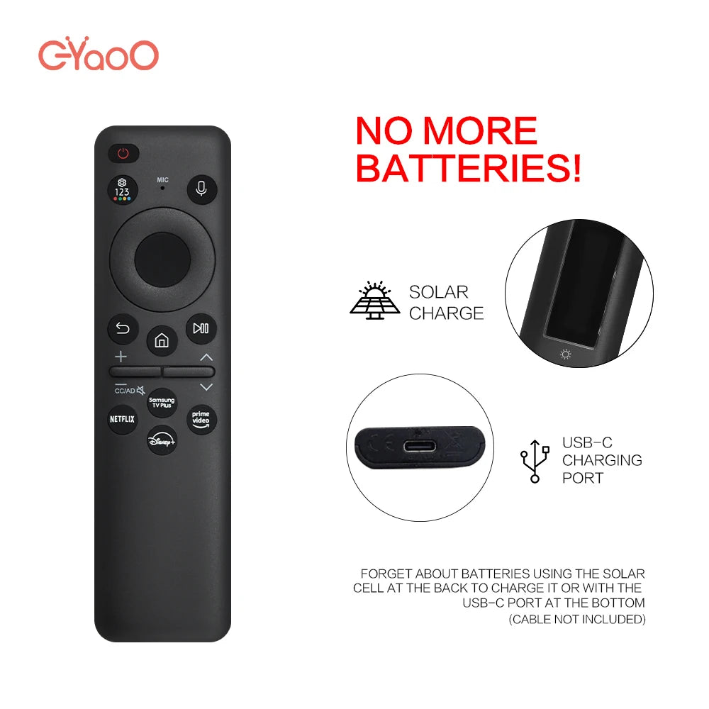 New BN59-01455A Solar Voice Remote  Suitable for Samsung Smart TV NEO QLED Crystal UHD OLED Compatible with Q60 Q70 Q80 QN85QN90