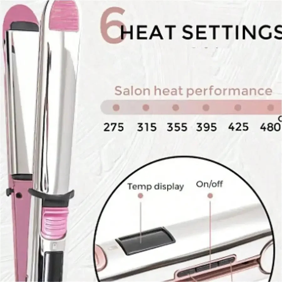 2-in-1 Hair Straightener and Curler, 1 Inch Professional Ceramic Ionic