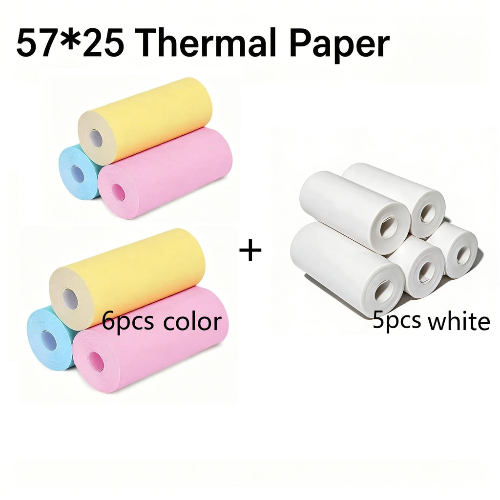 3-50Rolls 57x25MM Thermal Paper Color Children Camera Instant Print