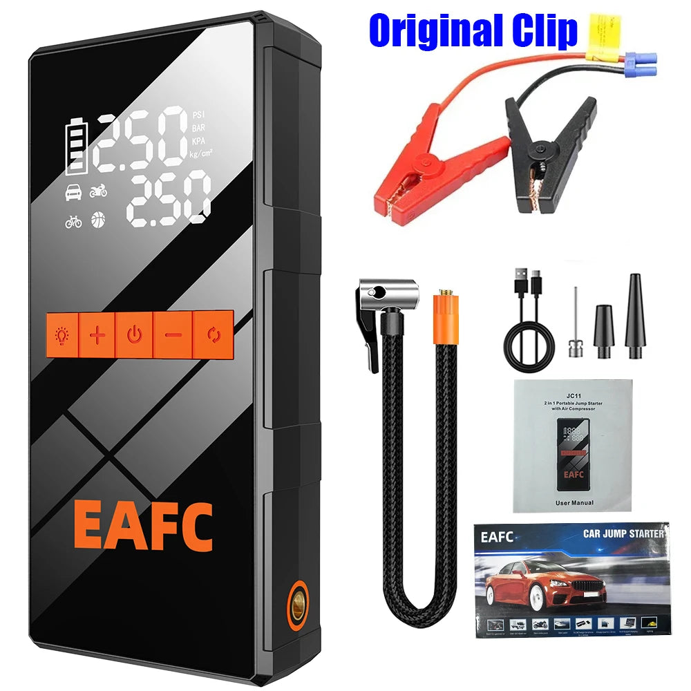 EAFC 4000A Peak Car Jump Starter 150PSI Air Compressor Newly Upgraded 4-in-1