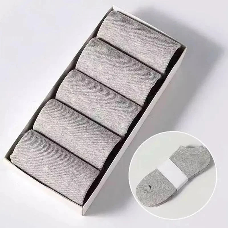 10pairs / Low Black And White Gray Cotton Socks