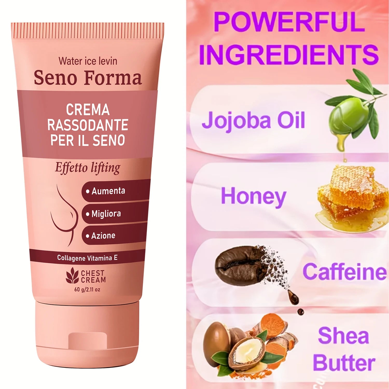 Collagen & Vitamin E Bust Firming Cream - Moisturizing to Improve Skin Tone & Elasticity
