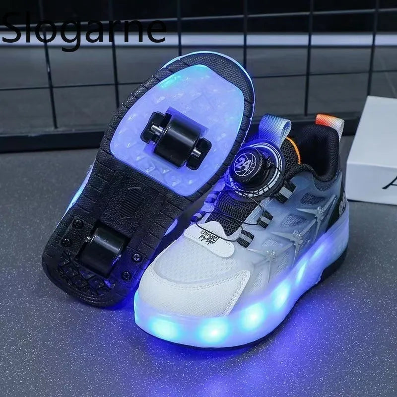 Children New Roller Sneaker Girls 2 Wheels Roller  with LED Light