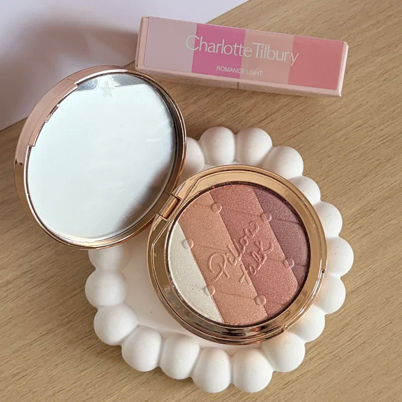 Hot CT Pink Two-tone Blush Lasting Beauty Makeup Diamond Gold
