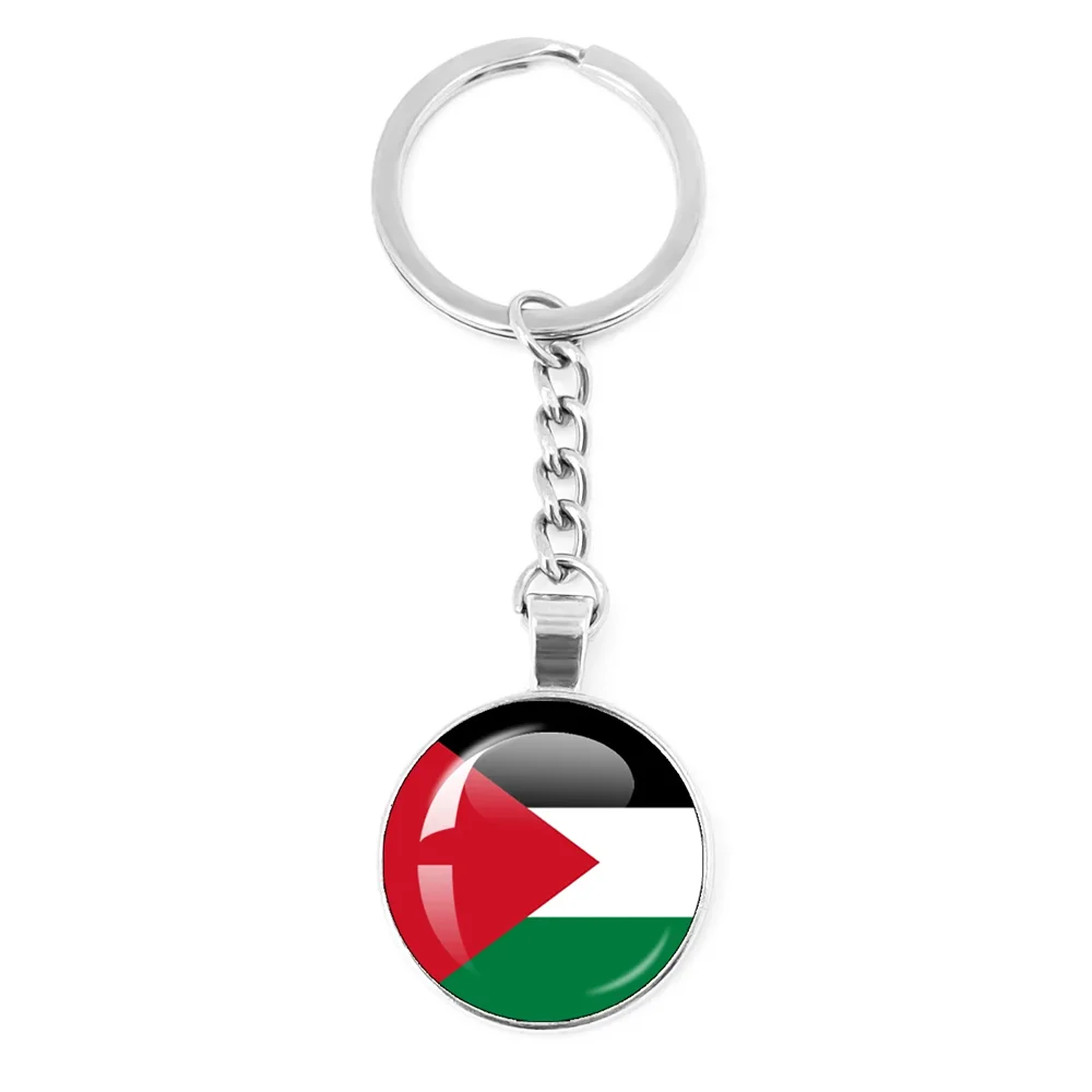 Personalized Art Patterns  Palestine Nation Flag Emblem 25mm Glass Cabohcon Keychain