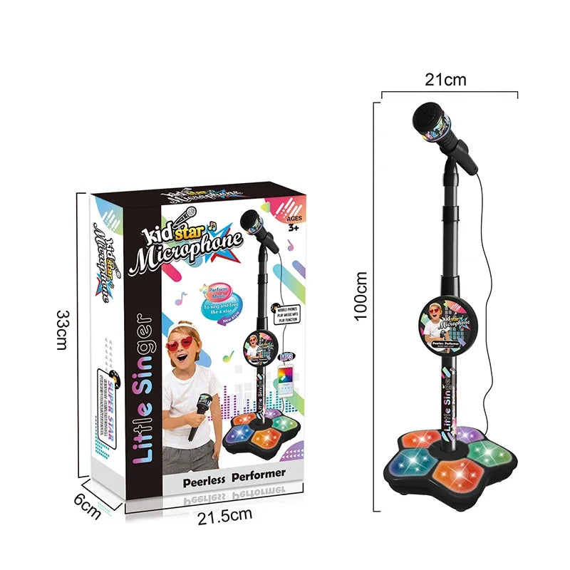 Kids Microphone Stand Toy, Portable Children's Karaoke