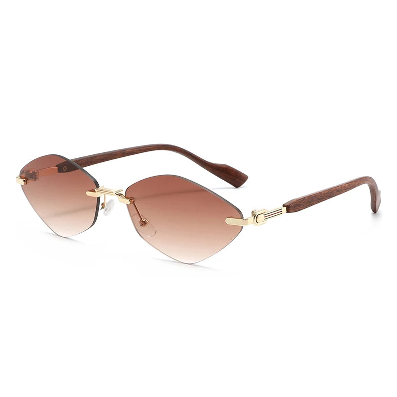 Rimless Diamond Shape Women Sunglasses 2026 Vintage New in Sunglasses Trendy Girls Sun Glasses Очки Солнечные Женские