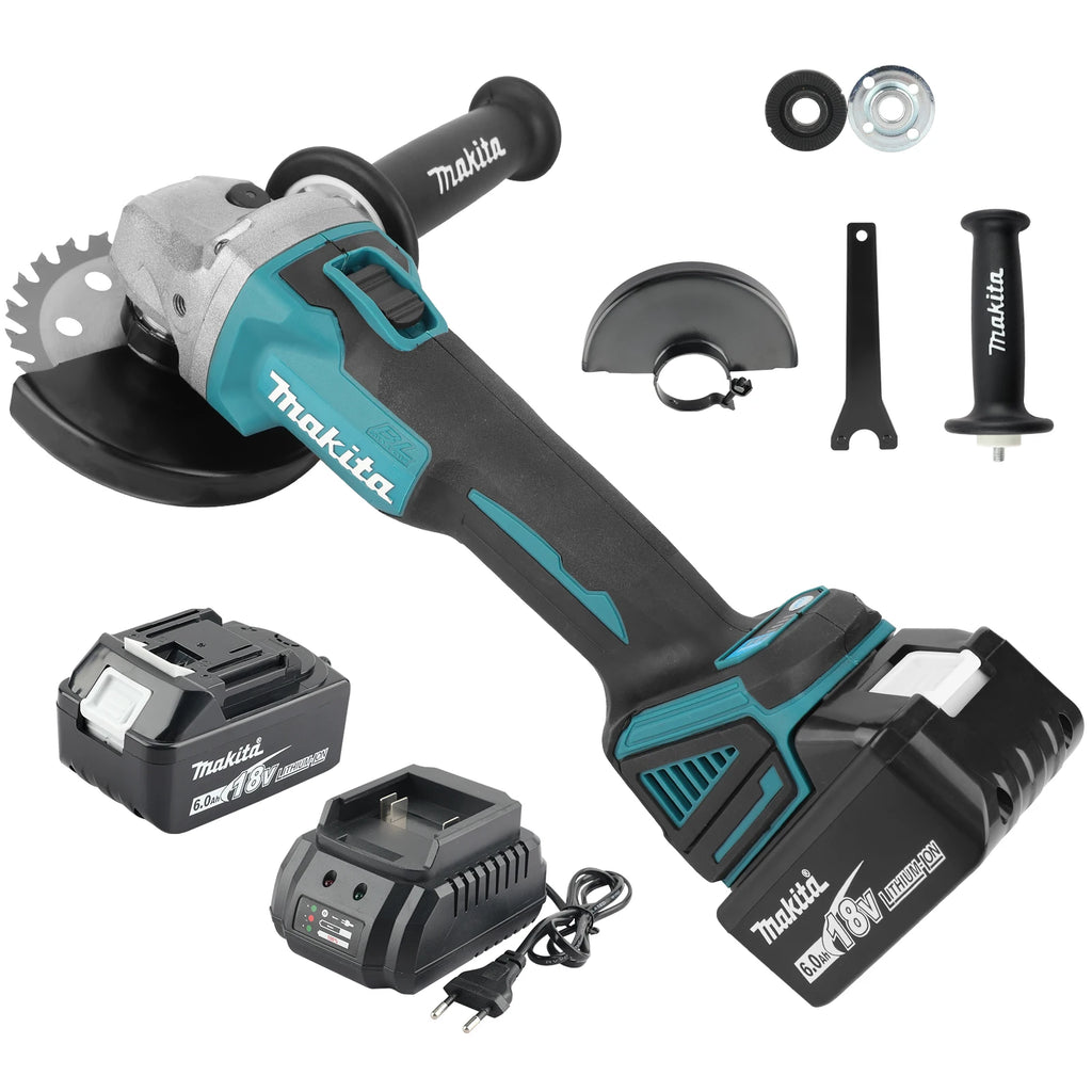 Makita DGA404 18VBrushless Angle Grinder: 125mm Wheel, 680W, 10000RPM for Metal Cutting, Grinding & Industrial Construction Jobs