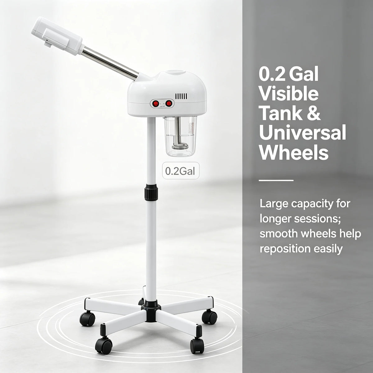Facial Steamer 800W with Ozone-Ion Steam, 360° Rotatable Design for Salon & Home Spa