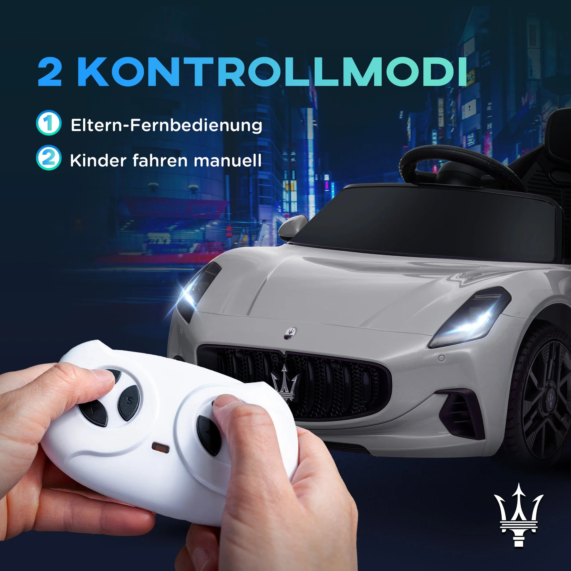 AIYAPLAY Kids Electric Car 12V Kids Car 2.4 GHz remote control 2 Motor Grey
